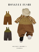 Children's Cotton Suspenders Overalls | front view product detail
