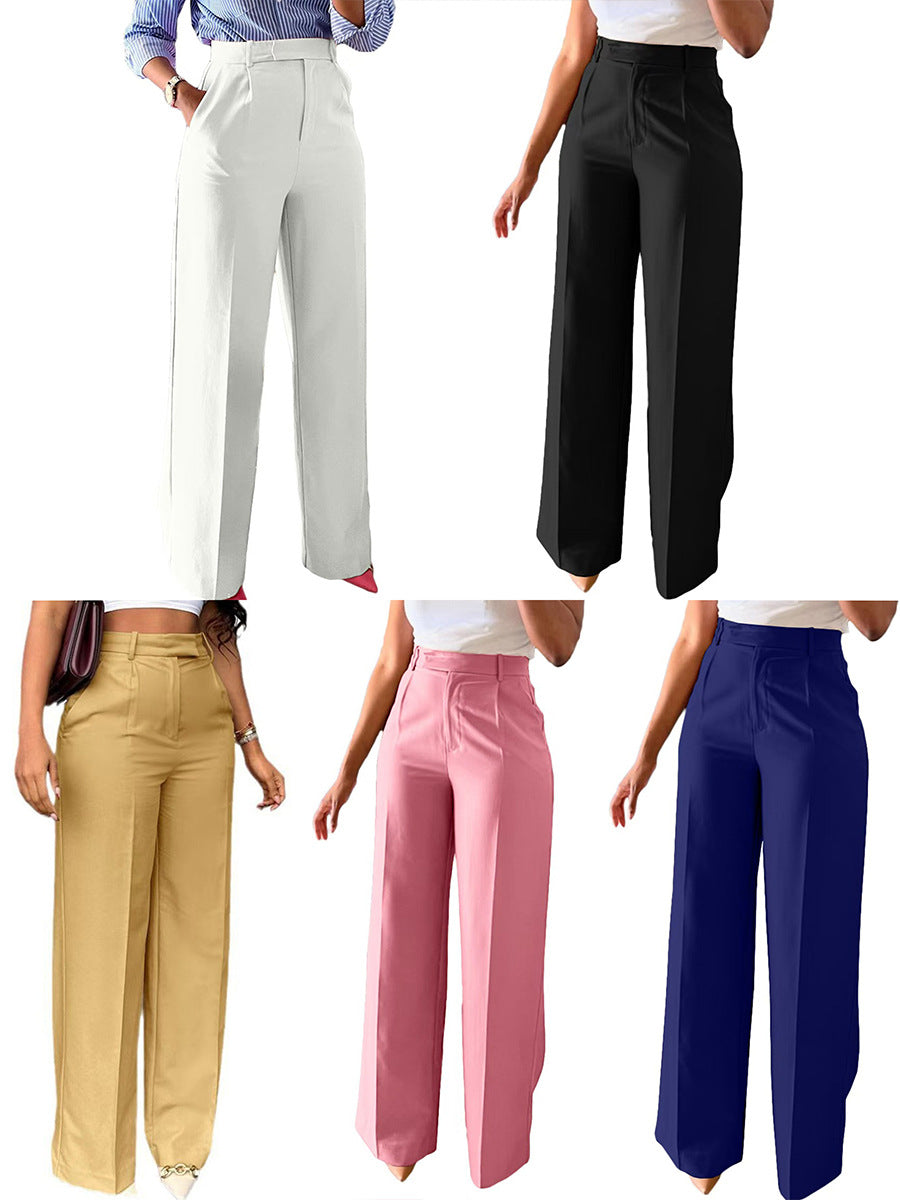 High waist straight leg pant front view showing the clean straight cut