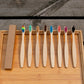 Soft-bristled bamboo toothbrush set | angled lifestyle styling shot
