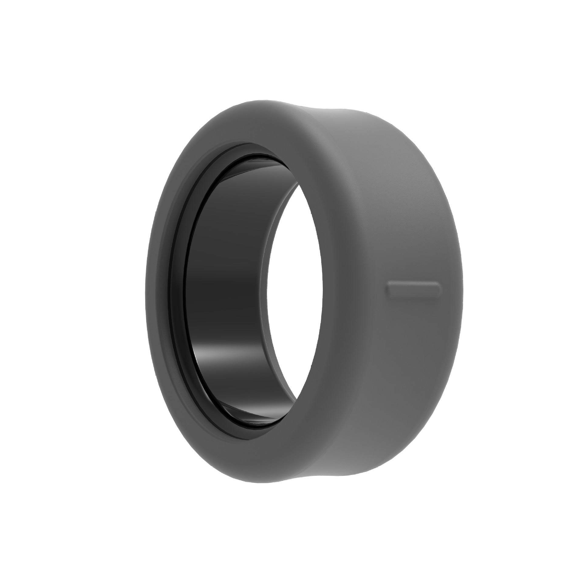 Silicone cover for a smart ring shown angled to reveal the open inner side