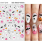 Self adhesive Halloween nail art stickers with pumpkin, skull and ghost designs