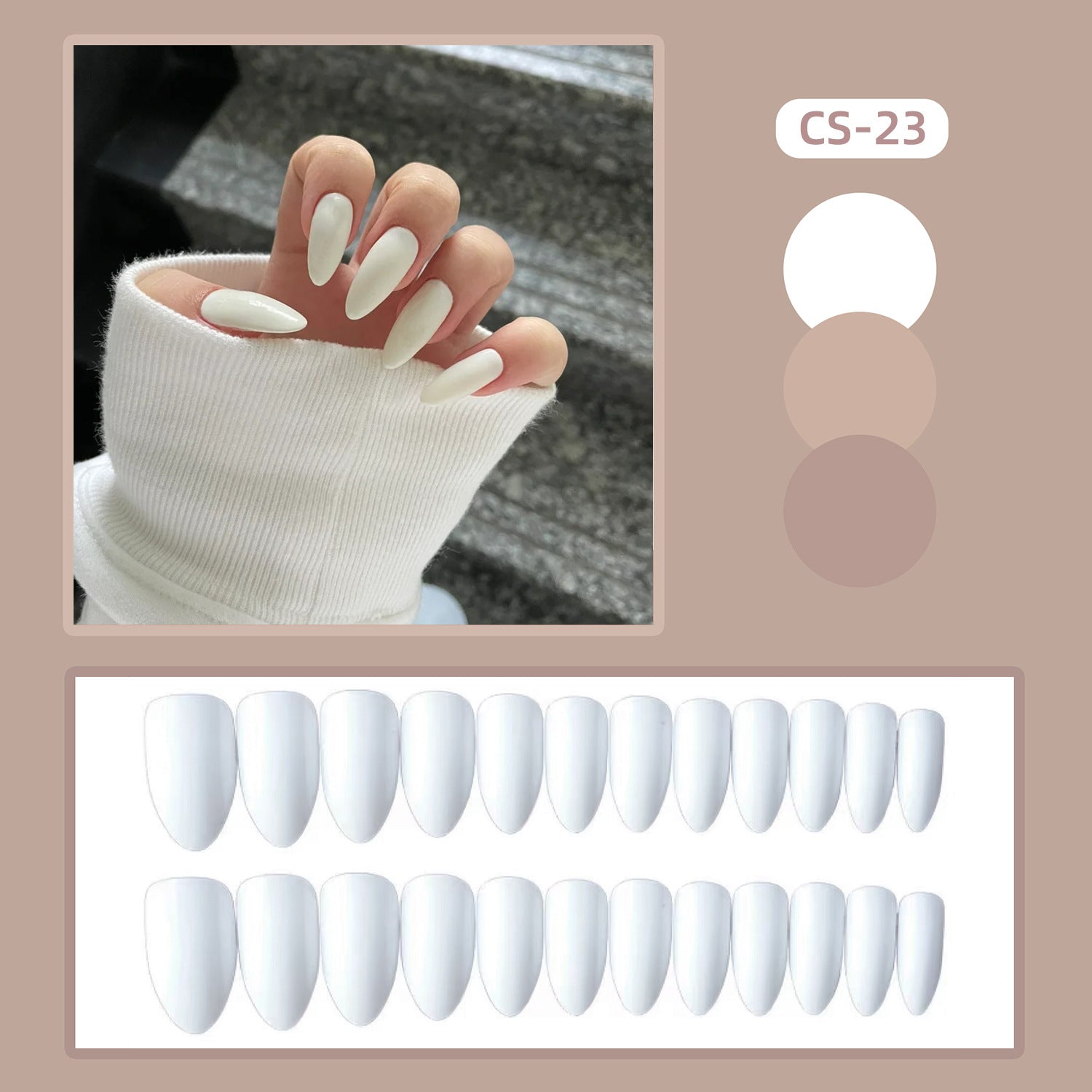 CS01-40 Wearing Nail Art Finished Nail Pieces Long Frosted Nail Pieces | packaging and presentation view