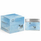 Blue copper peptide whipped tallow balm jar and its sky blue box shown together on a plain white studio backdrop