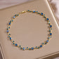 Zircon Gold Plated Leaf Design