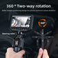 Hand turning the steering roller on a borescope handle with a 360 degree two-way rotation callout