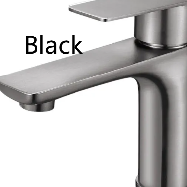 Gunmetal gray single lever faucet, option image labeled Black