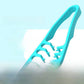 Hooked tooth styling comb that blends a hair parting into the surrounding hair