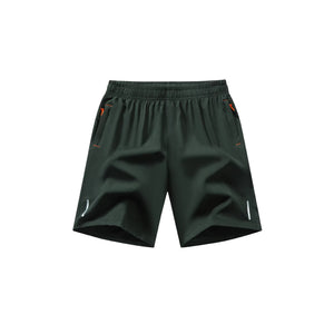 Quick Dry Sports Shorts in black, front view showing elastic drawcord waistband