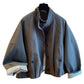 Womens casual button front short jacket in black, stand collar detail