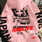 Back view of the JDM drift racing hoodie showing two sports cars and a red JDMLIFE print