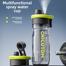 750 ml Spray Mist Sports Water Bottle with Straw Lid