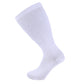 Plus size sock with a widened ribbed stretch band at the top on a white background
