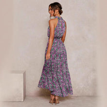 Halter Neck Tiered Swing Maxi Dress