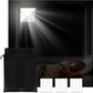 Darkened nursery room with the portable blackout curtain blocking daylight