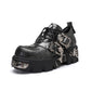 Low-top platform leather shoes