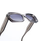 Retro square acetate sunglasses folded showing the frame and temple detail