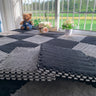 Black + Gray / 30x30x0.6 cm 12pcs | 12x12x0.2 in