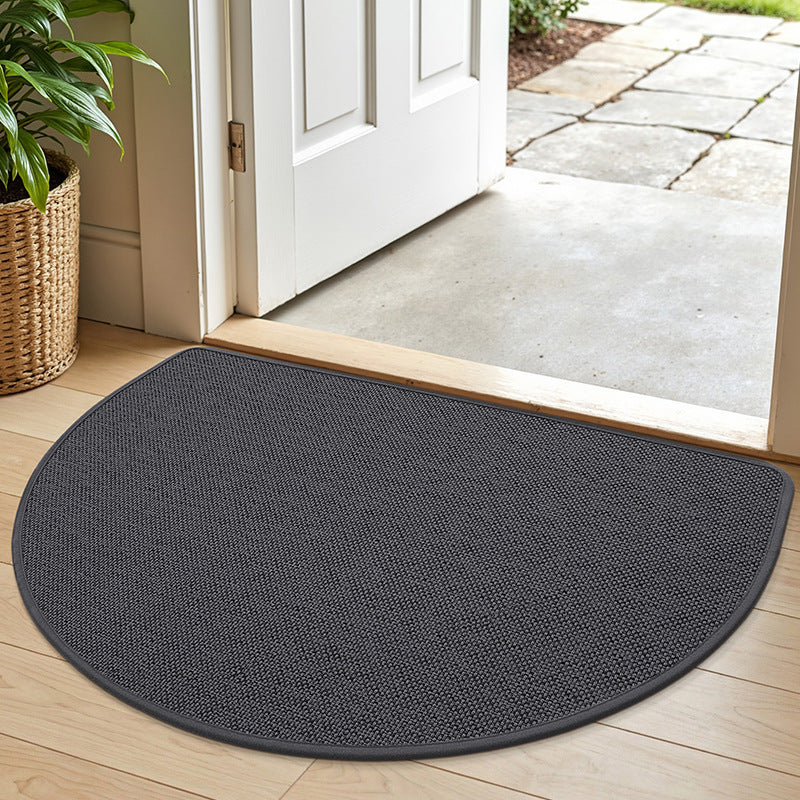 Semi circular door mat with rubber and TPE base shown from the underside