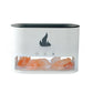 White salt rock aroma diffuser with black lid and touch controls, front view