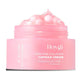 Open pink Hoygi PDRN Pink Collagen Capsule Cream jar, 55 g, with pink capsules in clear gel