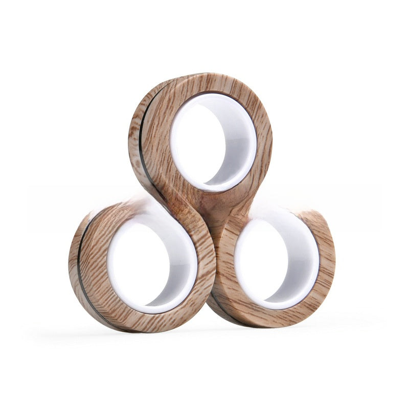 Magnetic fidget rings shown in a solid color finish