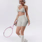 Women's High-Waisted Yoga Sports Bra and Shorts