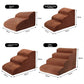 Brown foam pet stairs in four sizes with measurements, option photo for L5 87x40x62cm