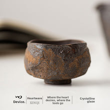 Handmade Rock Clay Tea Cup Japanese Wabi-Sabi Style