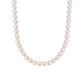 Sterling silver round bead necklace layered with a longer chain on the neckline