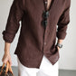 Italian Style Pure Linen Long Sleeve Shirt | feature highlight wide