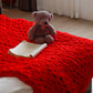 Thick Handwoven Chenille Knitted Throw Blanket for Sofa Bed