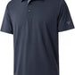 Men's short sleeve polo shirt with a solid body and a printed contrast collar, fitted cut in light polyester