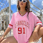 Women's Basketball Print V-Neck T-Shirt