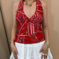 Sequin V-neck Sleeveless | detail close up