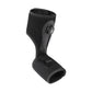 Black fabric ankle foot orthosis showing the aluminum spine, tension knob and cord