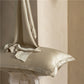 Lake And Mountain Khaki jacquard silk pillowcase in khaki beige with silk draped, single option