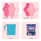 Waterproof pouch holding used reusable cloth pads for washing later