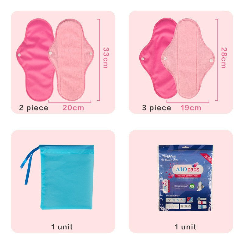Waterproof pouch holding used reusable cloth pads for washing later