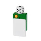 USB rechargeable coil lighter with a spinning dice on top on a poker table