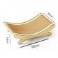 Warm wood tone cat scratcher lounger with a sisal hammock for scratching and napping