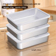 Square Container White Lid 3pcs