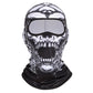 White Skull print full-face balaclava with a screaming open jaw, autumn and winter style, on white