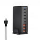 GaN charging tower standing beside its detachable phone stand on a plain background