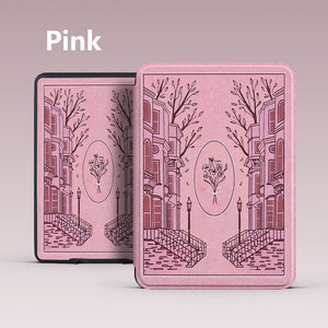 Printed Kindle and Kobo folio case side profile showing slim folded spine