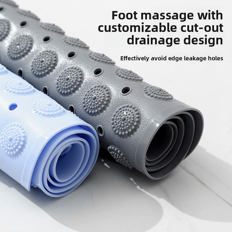 Bath mat in moulded PVC, rows of dome nubs broken by small round drainage openings