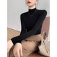 Winter and autumn black style semi-high-neck knitted women's top