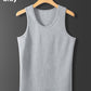 Close view of the soft medium weight cotton jersey of the men's vest