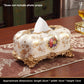 Wood grain resin decor piece trimmed in antiqued gold tone with a cream pearl shell inlay body