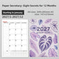 Taro Leaf Purple 2027 cover monthly planner notebook in A5