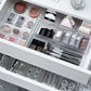 Large clear ribbed acrylic organizer tray measured 25 by 16 by 4.5 cm